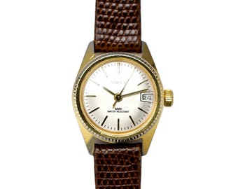 Vintage 1970s Timex Mechanical Ladies Watch, Gold Tone