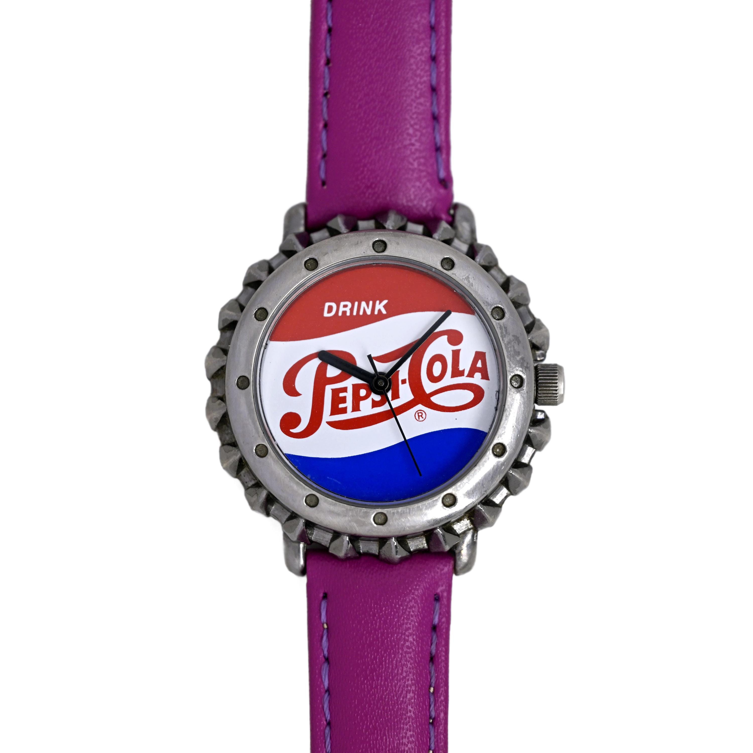 Buy Pepsi Cola Unisex Vintage 90's Bottle Cap Wrist Watch Purple