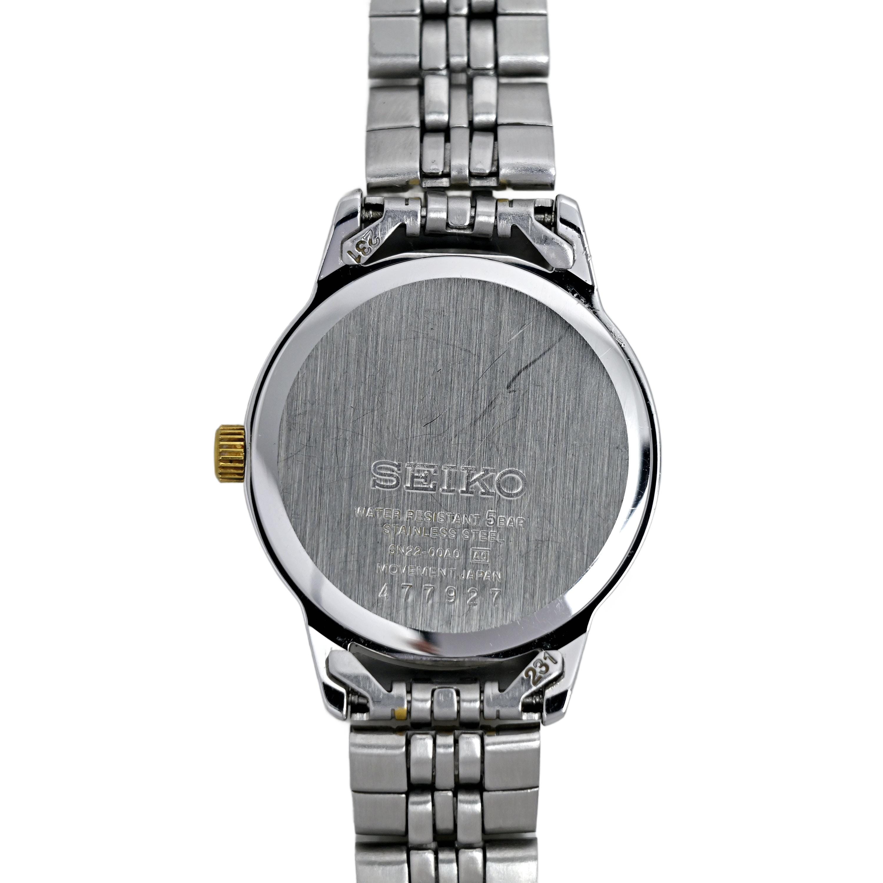Seiko Essentials Women's White Dial Watch Two Tone 6N22-00A0 - Etsy