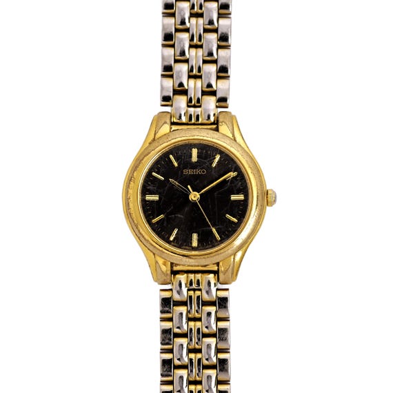 SEIKO V701-2D70 Gold Tone Quartz Analog Women's Watch 24mm