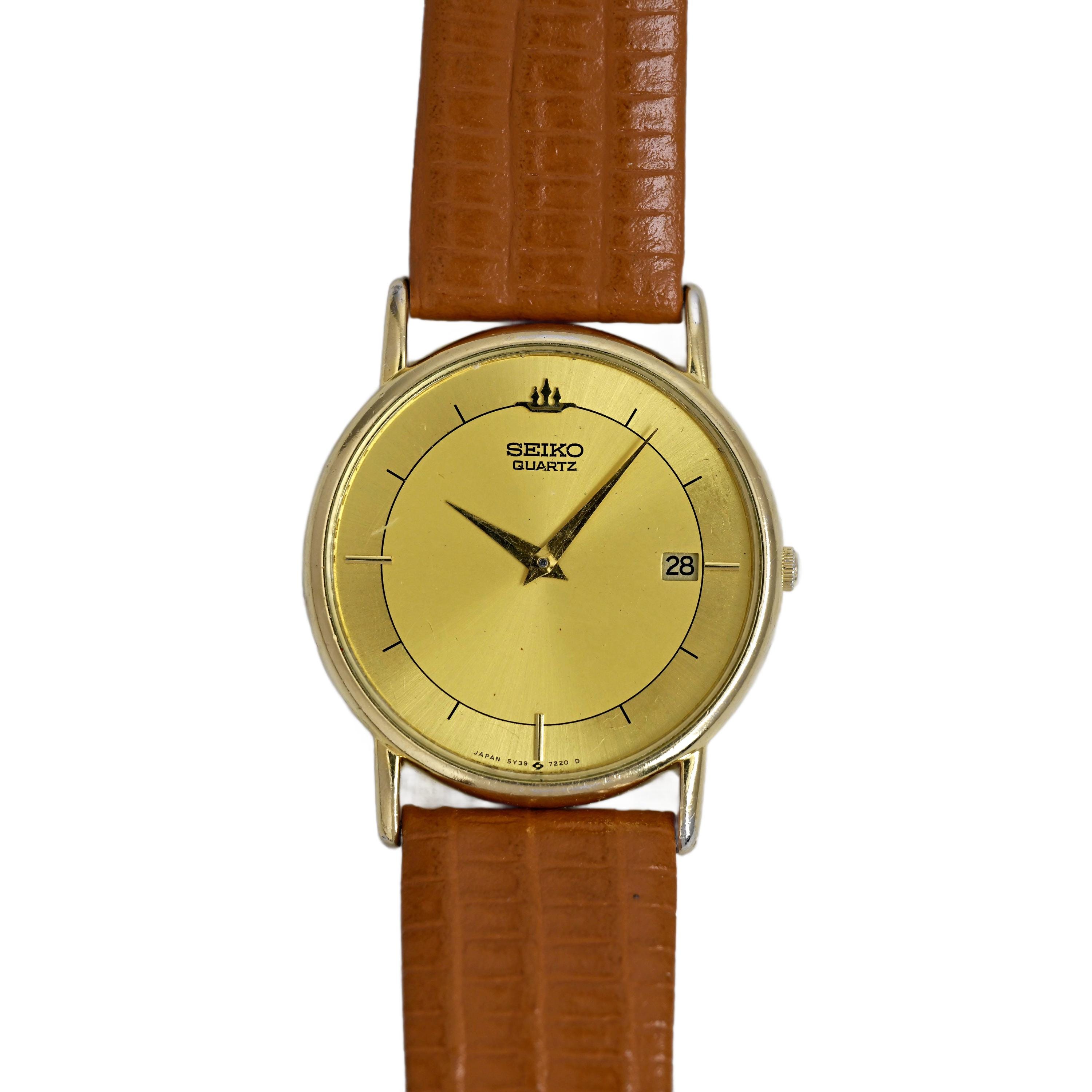 Seiko Vintage 1990's Gold Plated Men's Dress Watch 31mm 5Y39-7010