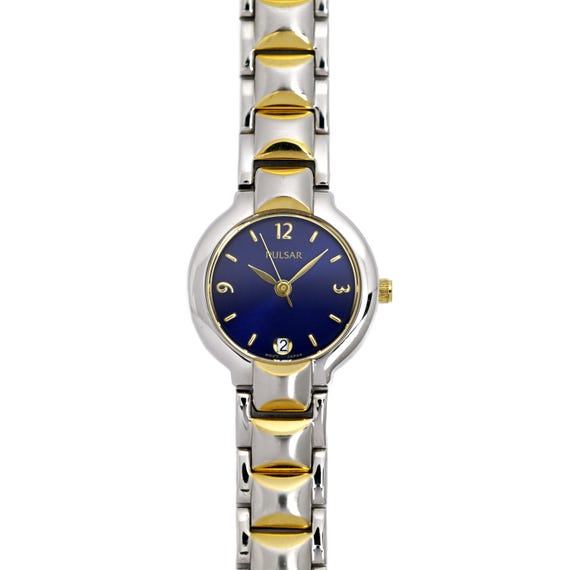 Pulsar Blue Dial Day Date Ladies Vintage Wrist Watch Two  display picture 3