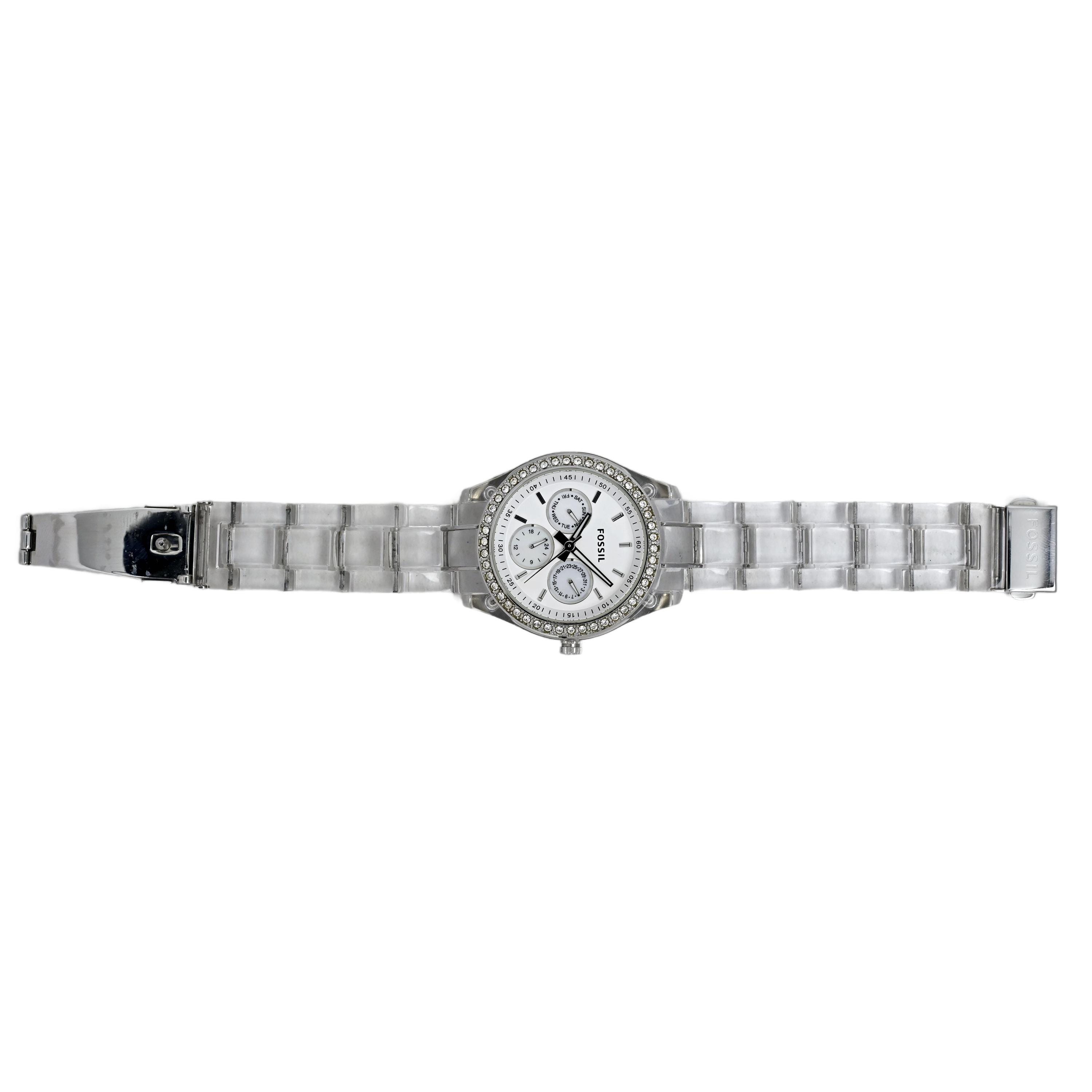 【fossil】ホワイト♡ラインストーン♡腕時計 Fossil Womens Watch 31mm White Ceramic Crystals Date ES-2437 New