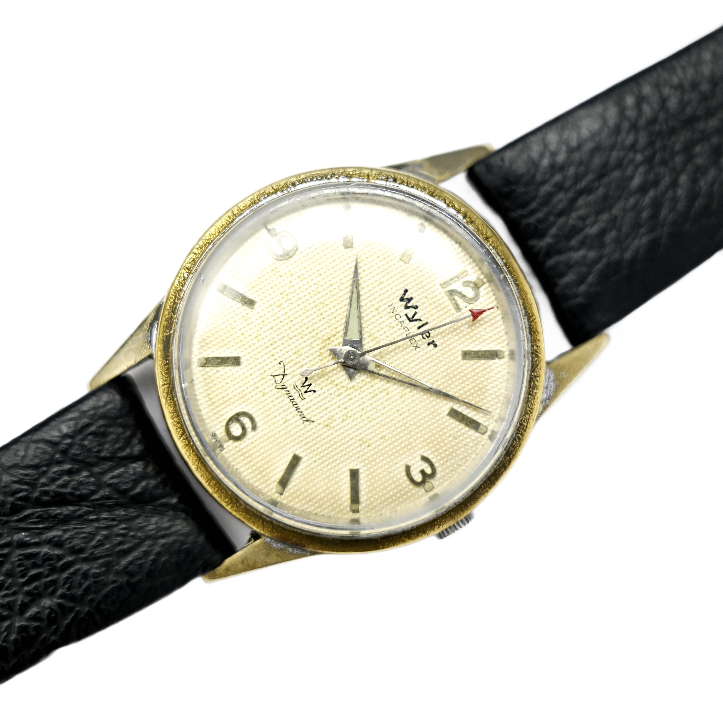 Wyler Incaflex Dynawind Honeycomb Dial Vintage 1960's Men's