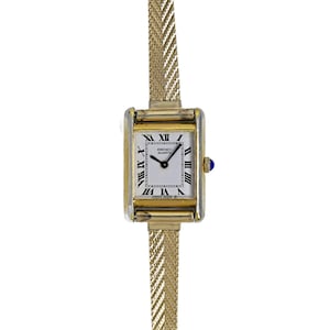 Seiko Vintage 1980's Ladies Tank Watch Gold Plated Roman Dial