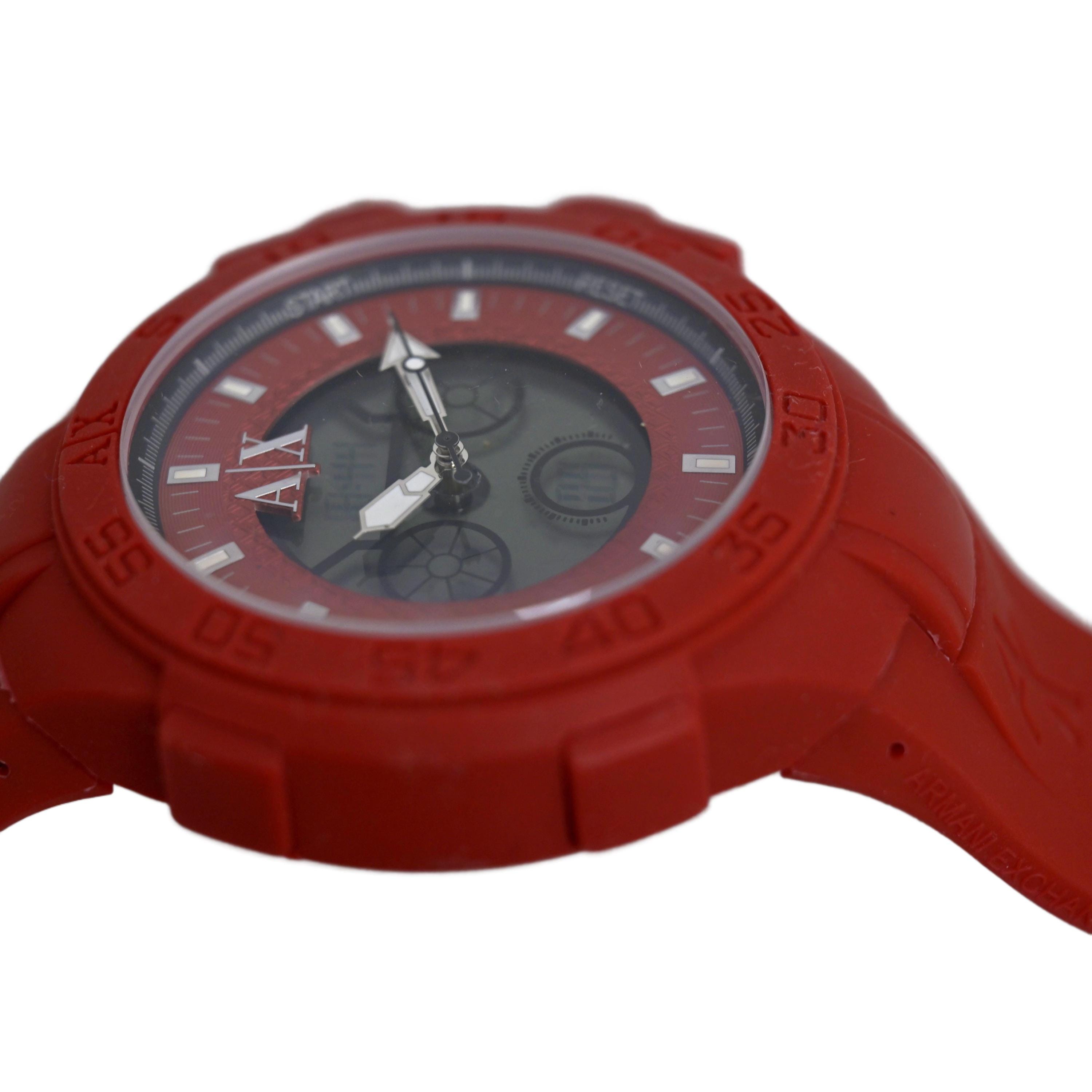 アルマーニ エクスチェンジ クロノグラフウォッチ 48mm レッドラバー