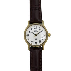 Timex Vintage 1990s Ladies Indiglo Gold White Dial Wrist Watch 24mm