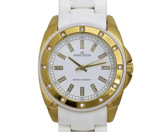 Anne Klein Ladies Keramik und Gold Damen Armbanduhr