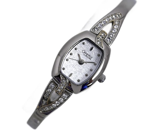 Caravelle by Bulova Watch Crystal Bracelet Silver Dial 