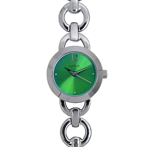 Lorus Seiko Classic Silver Blue Green Dial Bracelet Watch Quartz LR0720