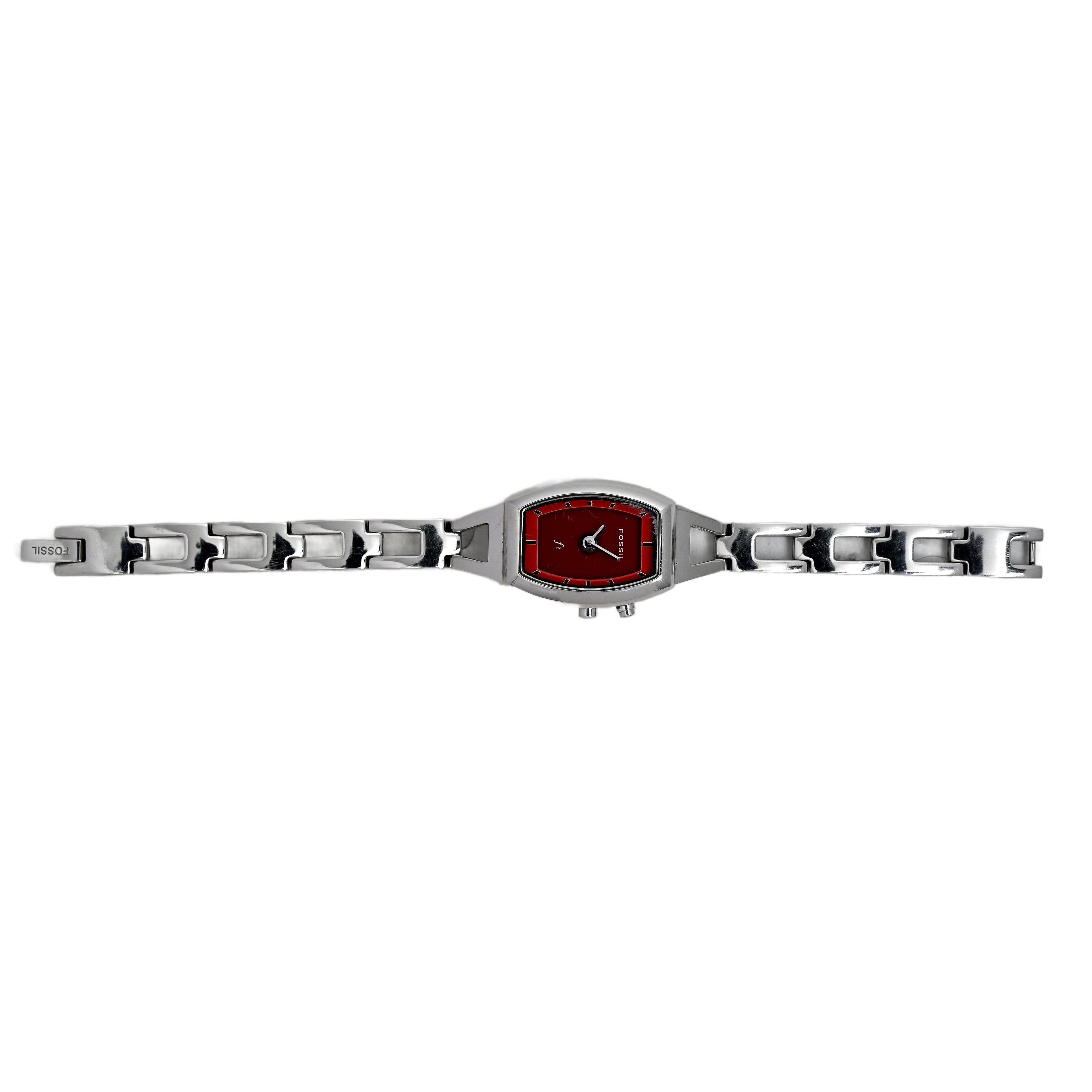 最新の激安 Fossil Ladies Analog LCD ES-9566 Kaleido Dial Heart Red F1 時計