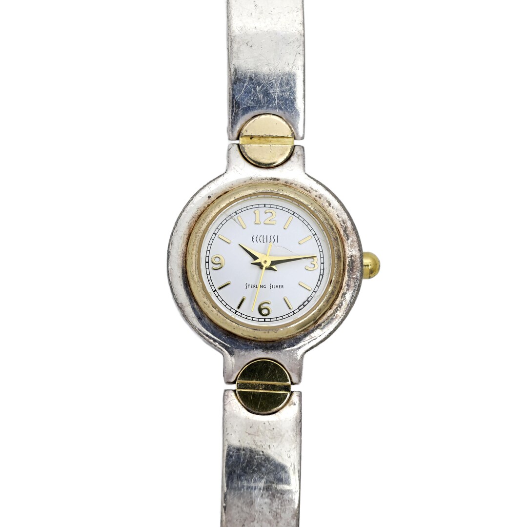 silver 925レディース腕時計 Eclessi 925 Solid Sterling Silver Ladies Two Tone Vintage