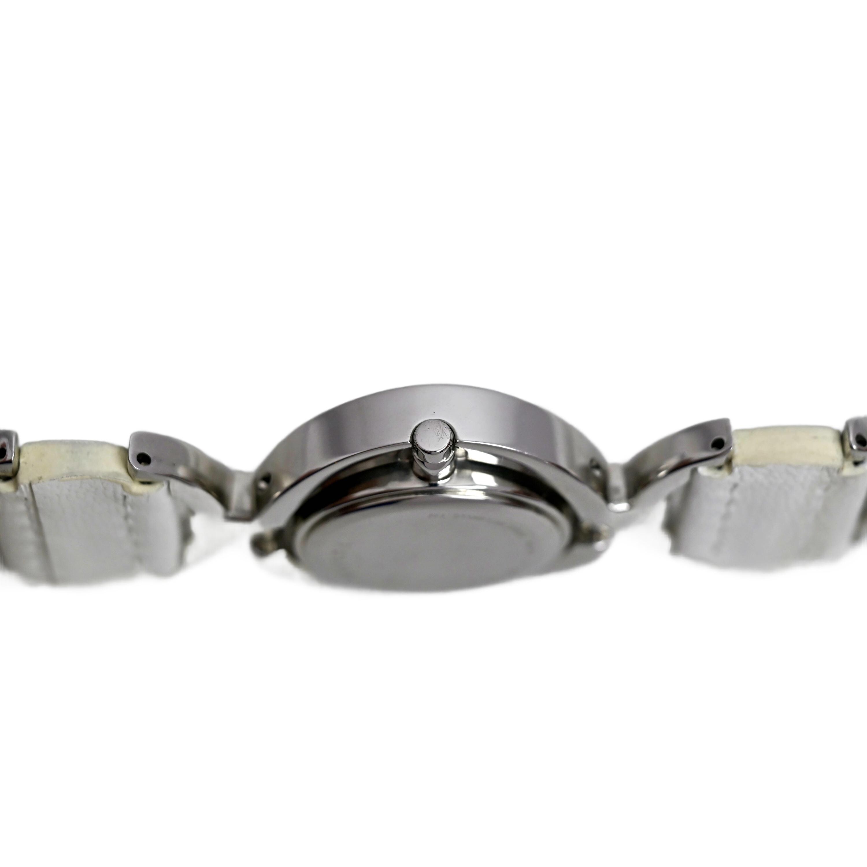 Fossil Round Leather Link Women\'s Bracelet Watch Silver Stainless ES-1977 Fossil Ladies Genuine Leather and Steel Bangle Bracelet  main image 3