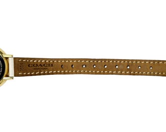 Coach Ultra Slim Beige Zifferblatt Weiß Lederband Damenuhr 28 mm