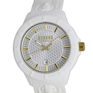 Versus Versace White Rubber Gold Accent Textured Dial  display picture 1