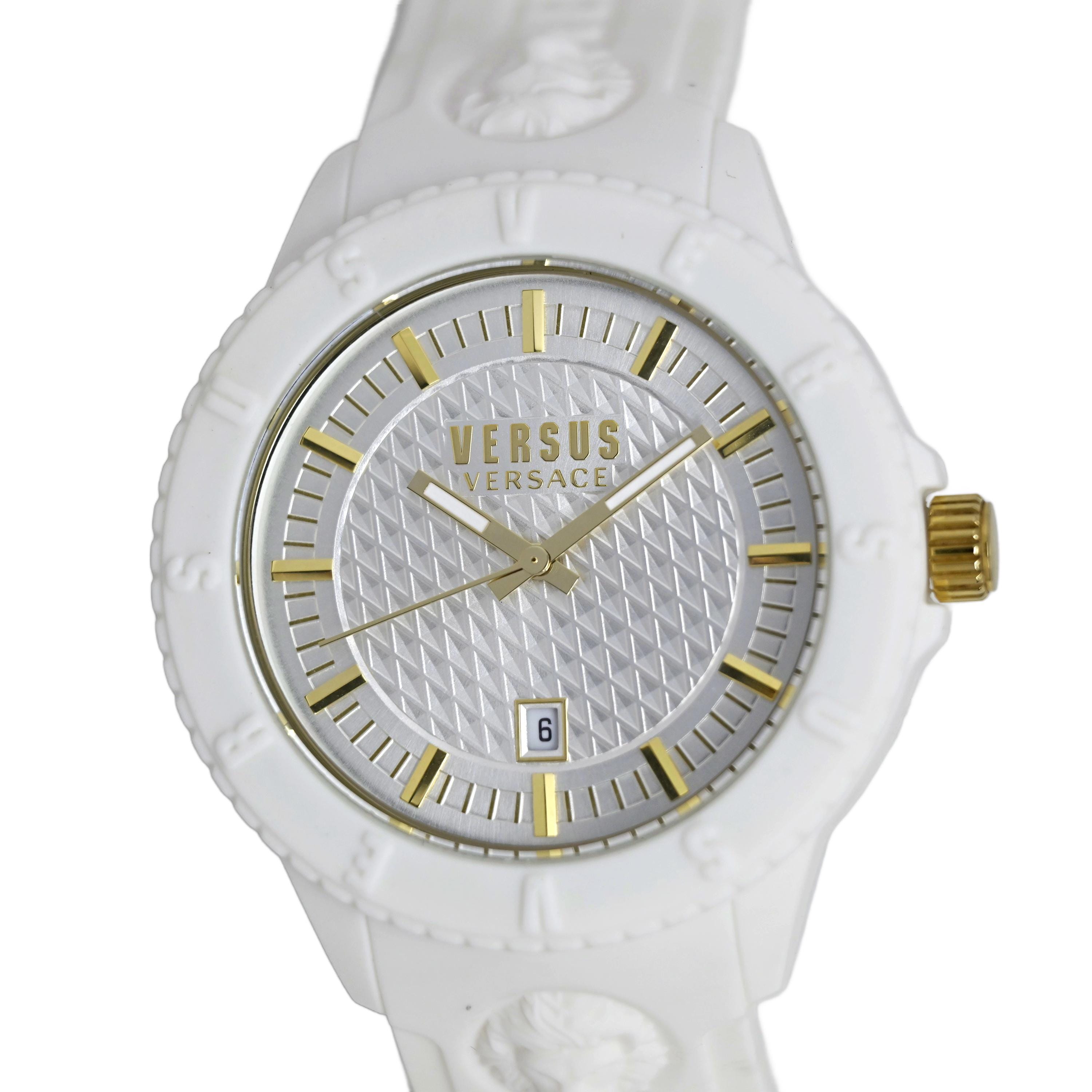 Versace White and Gold Accent Leather Strap Watch Amazon.com: Versace V-Dollar Collection Luxury Womens Watch  main image 2