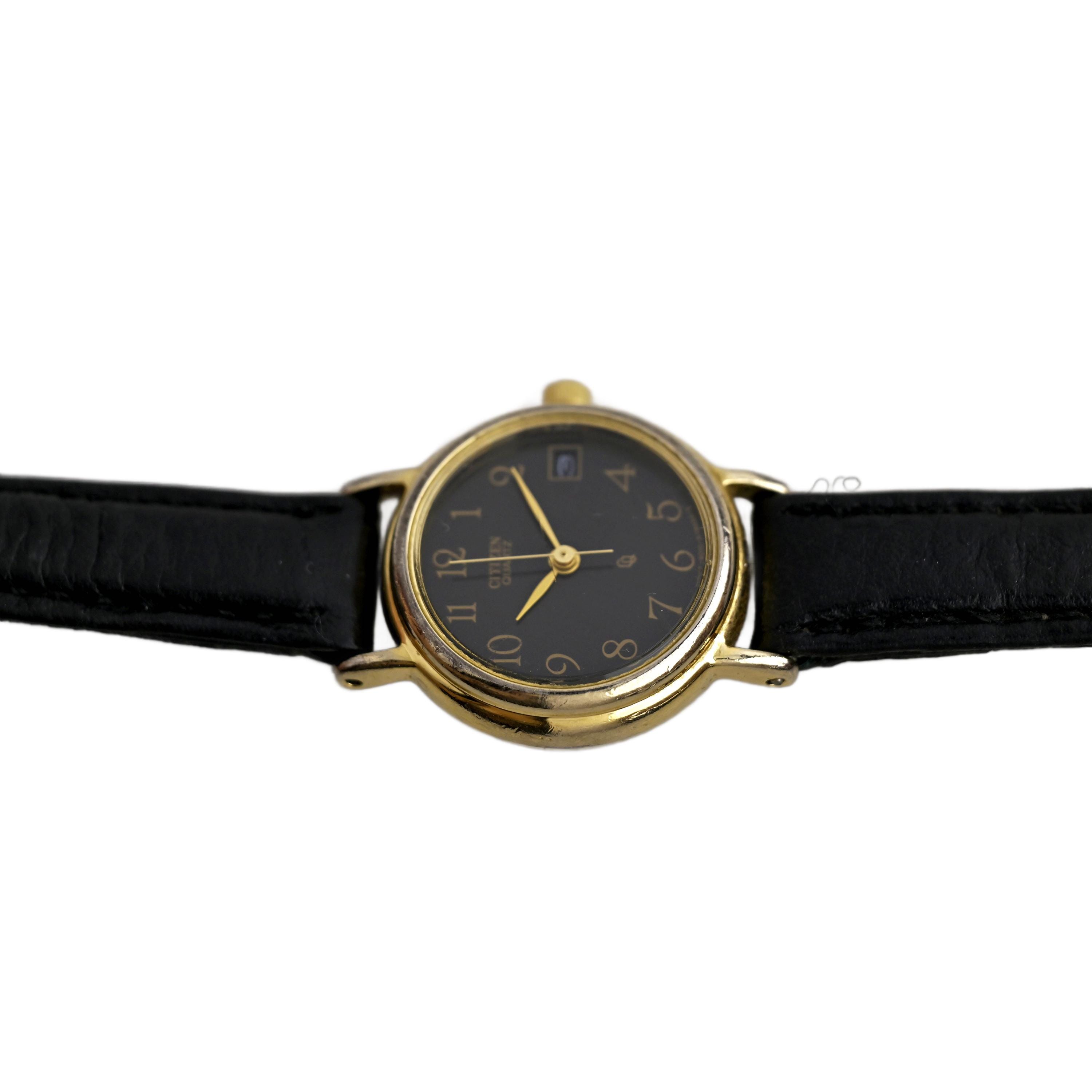 NWT Citizen Quartz Black Dial Two-tone Ladies Watch Citizen Gold Plated Quartz Ladies Black Dial Watch 23.5mm  main image 4