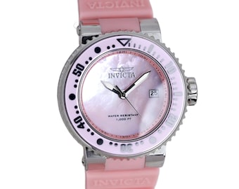 Working Invicta Ladies Angel Blue MOP DIAL Pink Silicone  display picture 1