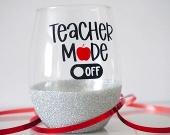 Bicchiere da vino per insegnanti, regalo di apprezzamento per gli insegnanti, regalo per insegnanti di fine anno, regalo di vino per insegnanti, regalo per educatori, regali divertenti per insegnanti