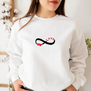 Infinity Love Sweater, Valentine Love Sweatshirt, Gift For Valentine, Women Sweatshirt, Valentines Day Gift, Motivational Sweater,