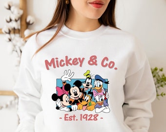Mickey & Co 1928 Sweatshirt, Mickey and Friends Sweatshirt, Disney Sweatshirt, Mickey Sweatshirt, Disney Vacation Sweatshirt, Disney Hoodie
