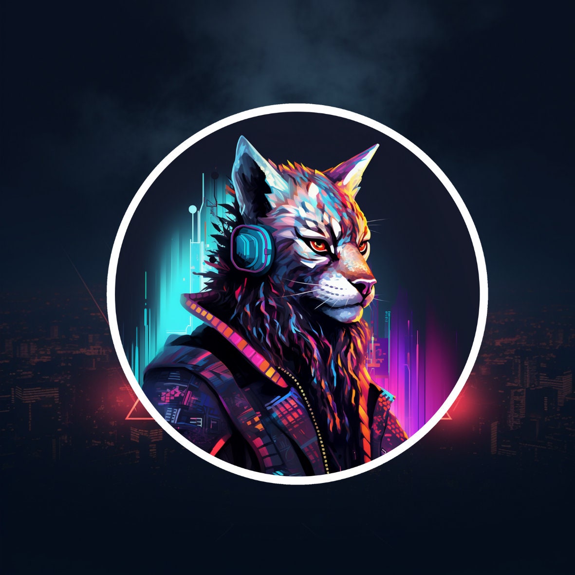 Cyberpunk Lynx Sticker | Cyberpunk Sticker | Laptop Stickers | Planner ...