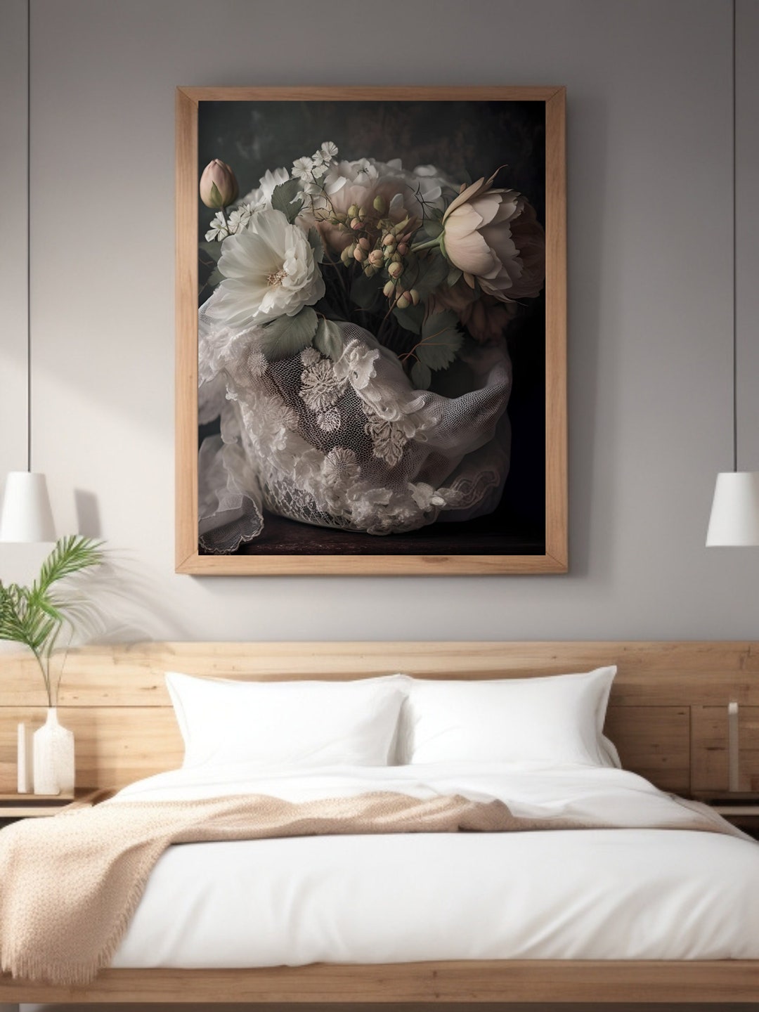 Flower Bouquet Wall Art Home Décor Vintage Art Painting Anniversary