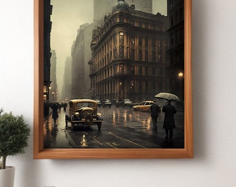 Downtown Manhattan vintage New York Vintage Manhattan Vintage wall st avenue Vintage America wall art home decor