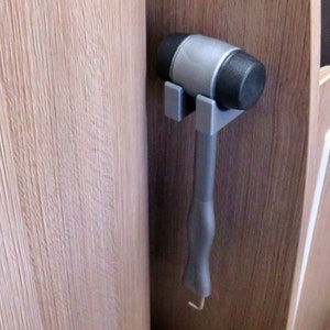 Camper hammer with hook and holder
