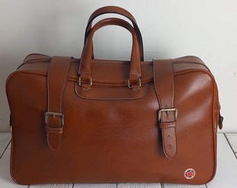 Sac en cuir, fabrication française, vintage, sac de voyage