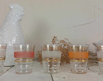 Verres colorés givrés