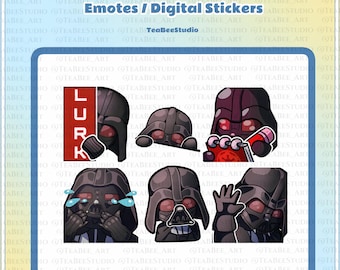 Emotes y stickers animados de Vader: Chibi Star Wars, Twitch Discord (descarga digital GIF)