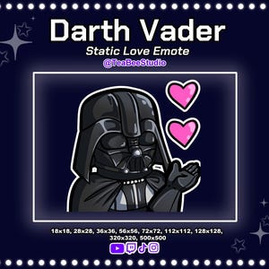 Chibi Darth Vader Love Emote: Twitch/Discord/YouTube (Digital Sticker)