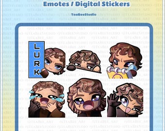 Gestos y stickers animados de Anakin Skywalker: Star Wars Chibi (descarga digital GIF)
