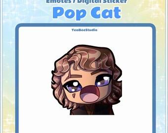 Gesto animado y pegatina digital Pop Cat de Anakin Skywalker: Star Wars Chibi (formato GIF)