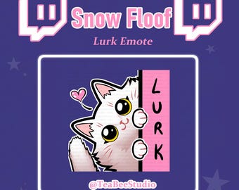 Emote Gato Blanco Acechante: Sticker de Fluofy para Twitch, YouTube y Discord (Descarga digital)