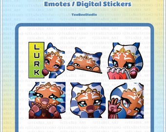 Emoticones animados y stickers digitales de Ahsoka: Star Wars Chibi (formato GIF)