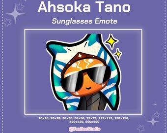 Emoticono de Ahsoka Tano con gafas de sol: Pegatina digital de Star Wars (descarga digital)