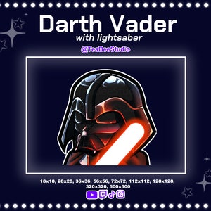 Chibi Darth Vader Lightsaber Emote: Star Wars Twitch/Discord (PNG)