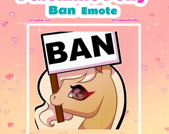 Pegatina estética de emoticono de poni Palomino (BAN), Discord, TikTok, Twitch (descarga digital)