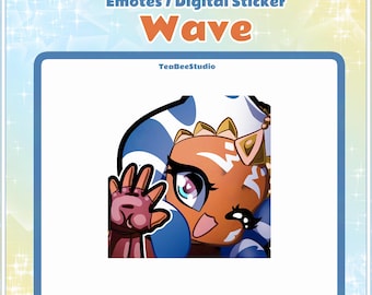 Gesto animado y pegatina digital de Ahsoka WAVE: Star Wars Chibi (formato GIF)