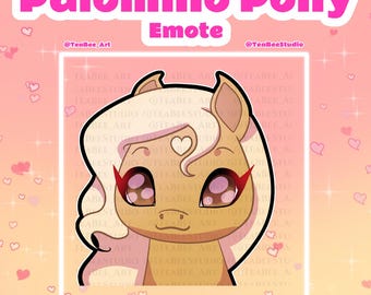 Pegatina estética de poni palomino para Discord, TikTok y Twitch (descarga digital)