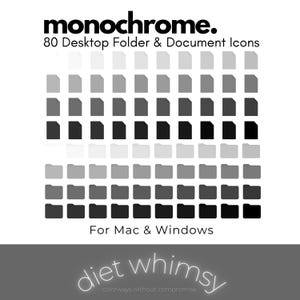 Minimalist Monochrome Desktop Icon Set for Mac, Windows & Linux (Digital Download)