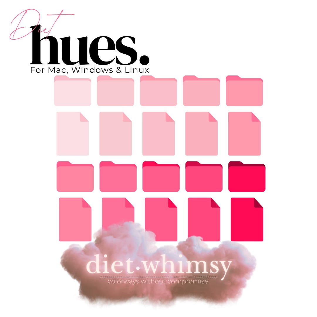 Pink Hues Desktop Folder and Document Icon Set for Windows, Mac & Linux ...