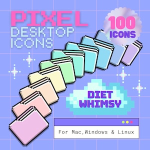Pastel Pixel Desktop Icons for Windows, Mac & Linux | Retro Collection