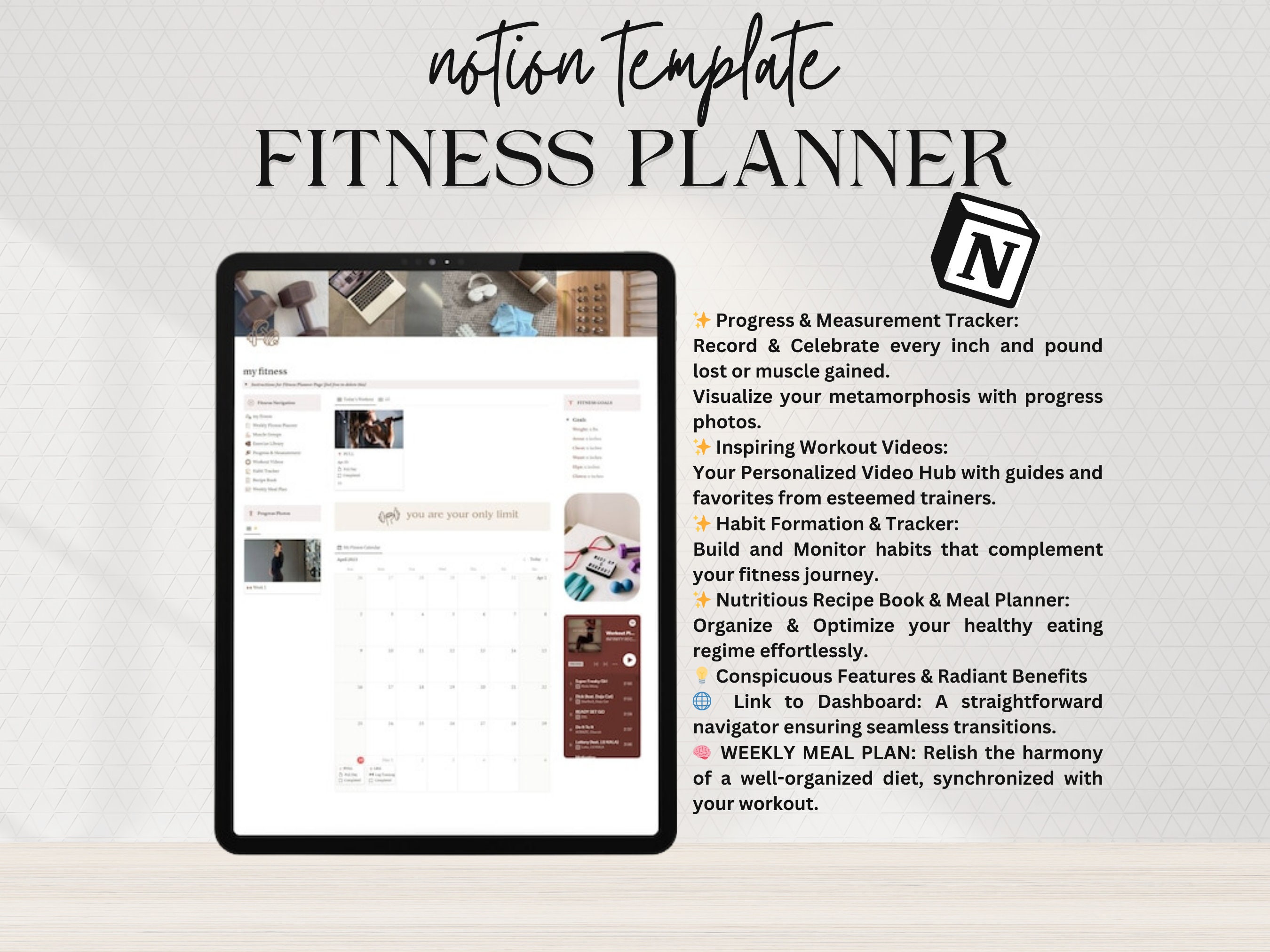 Notion Template Fitness Planner , Track Workouts, Habits, Gym Sets ...