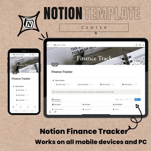Notion Template Finance Tracker, Income Expense Planner, Budget and Finance Planner