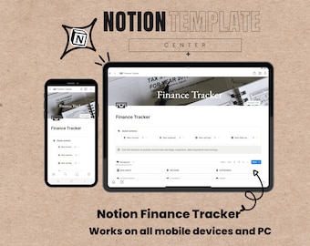 Notion Template Finance Tracker, Income Expense Planner, Budget and Finance Planner