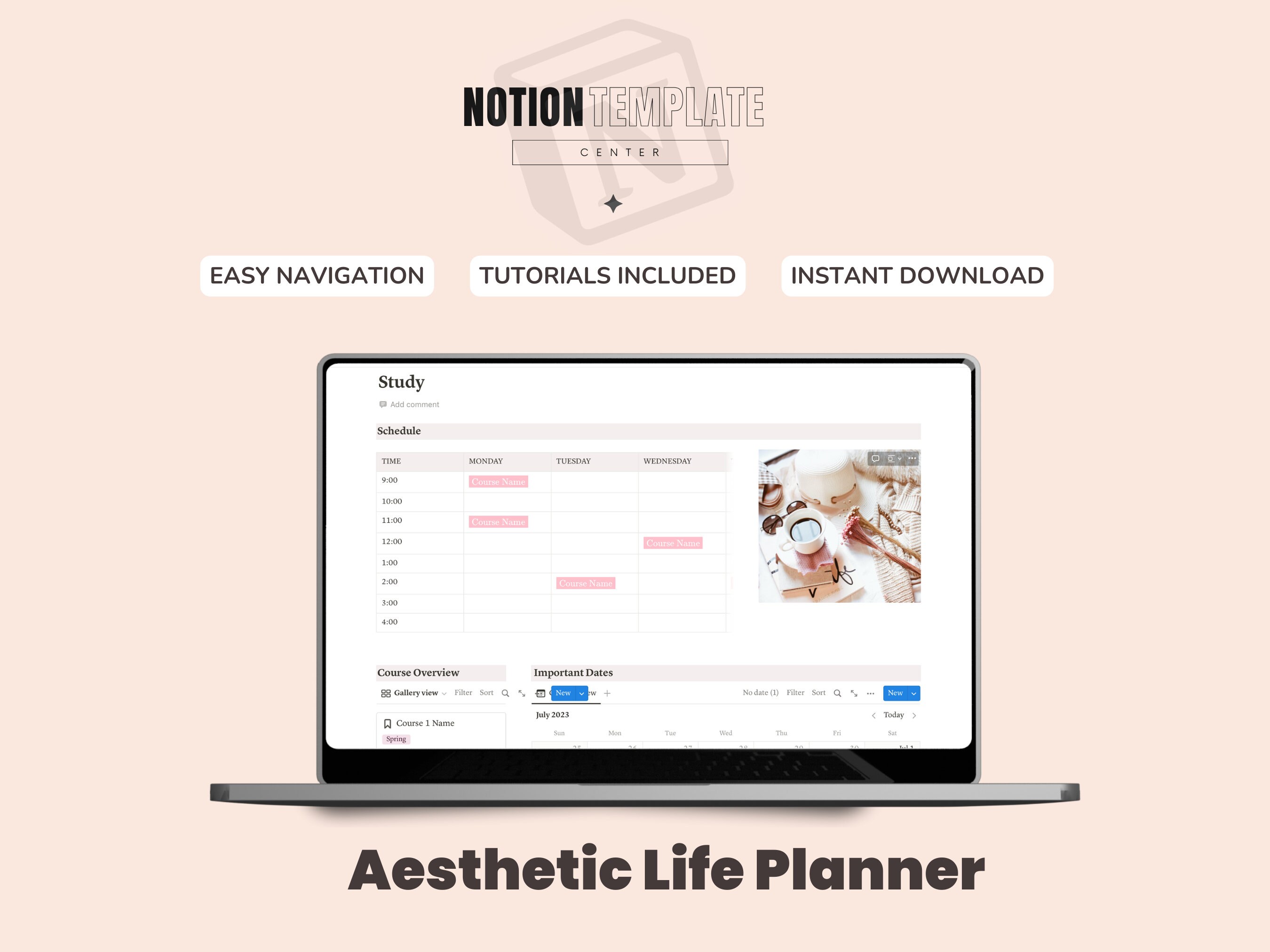 Notion Template Aesthetic Life Planner, All in One Template Notion ...