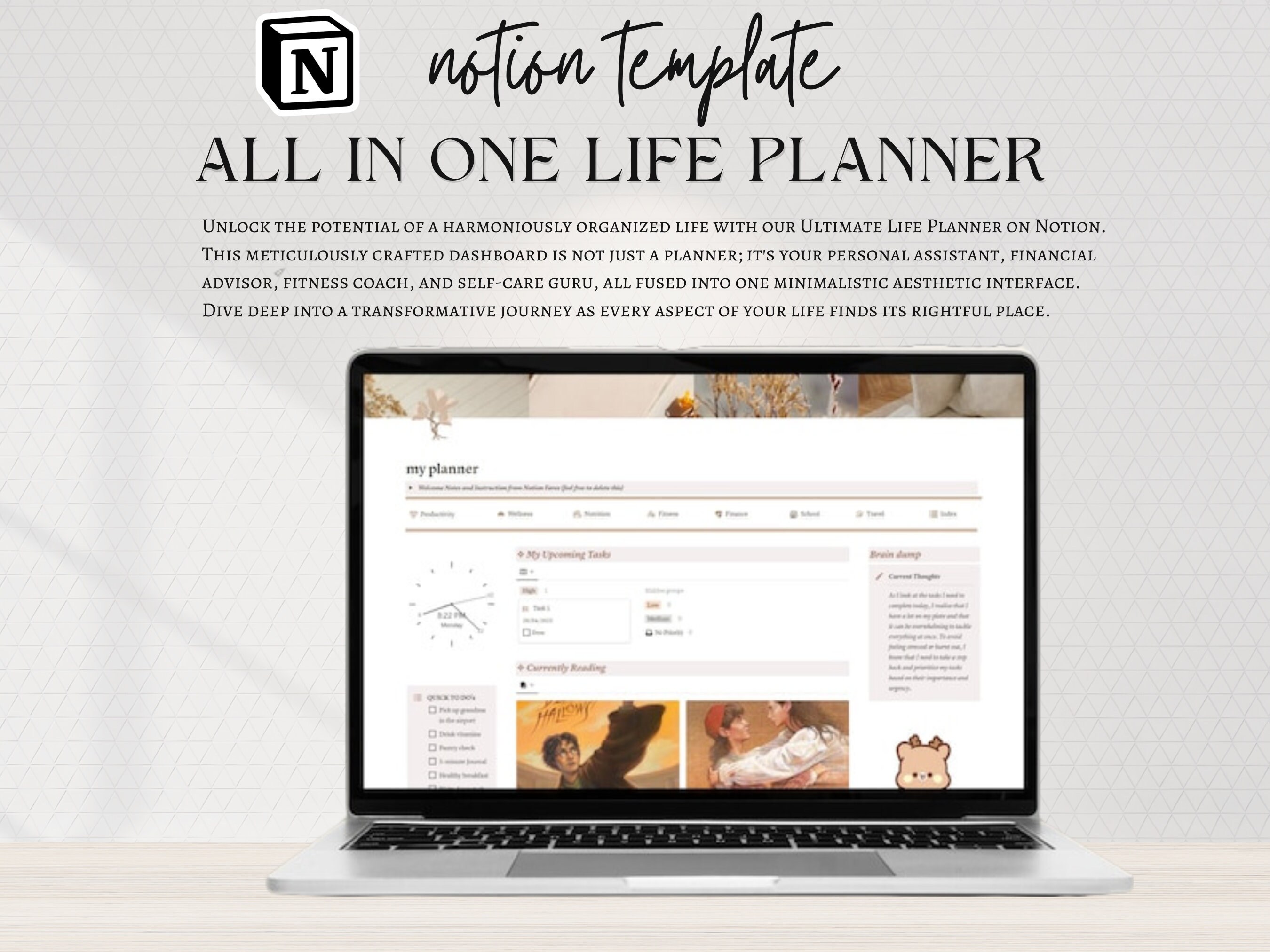 Notion Template All in One Life Planner Notion Dashboard - Etsy